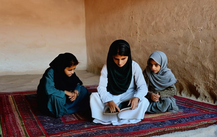 아프가니스탄 여행 금지 구역 - **Prompt:** "A lone, cautious traveler, dressed in modest, practical outdoor clothing, stands on a d...