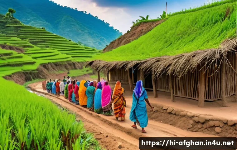 환경 보존과 지역사회 - A vibrant rural Indian village scene illustrating local community members planting trees together as...